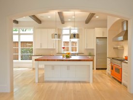 Mesquite end grain island countertop.