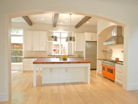 Mesquite end grain island countertop.