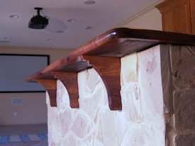 Mesquite face grain bar top.