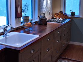 Mesquite face grain countertop.