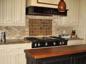 Mesquite edge grain island countertop.