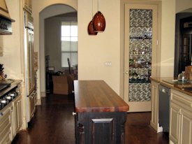 Mesquite edge grain island countertop.