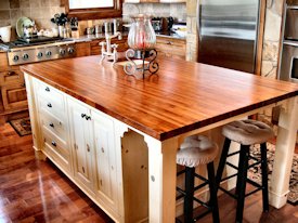 Mesquite edge grain island countertop.