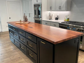 mesquite Wood Slab Floating Countertop