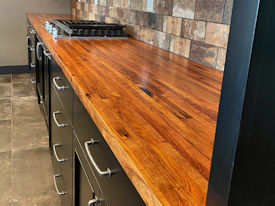 mesquite Wood Slab Floating Countertop