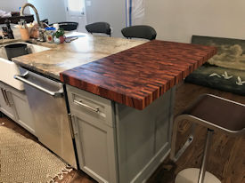 mesquite Wood Slab Floating Countertop