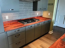 mesquite Wood Slab Floating Countertop