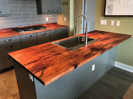 mesquite Wood Slab Floating Countertop