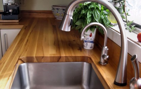 Pecan Wood Countertop with undermount sink