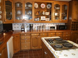 Pecan face grain custom wood countertop.