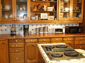 Pecan face grain custom wood countertop.