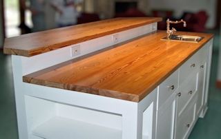 Reclaimed Longleaf Pine Custom Wood Countertops Island Tops