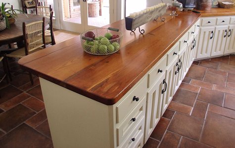 Face Grain Reclaimed Longleaf Pine Wood Countertop