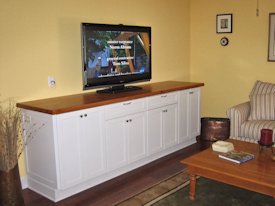 Reclaimed Longleaf Pine face grain custom wood counter top.