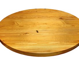 Reclaimed Longleaf Pine face grain custom wood table top.