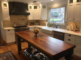 reclaimed-longleaf Wood Slab Floating Countertop