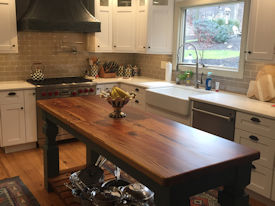 reclaimed-longleaf Wood Slab Floating Countertop