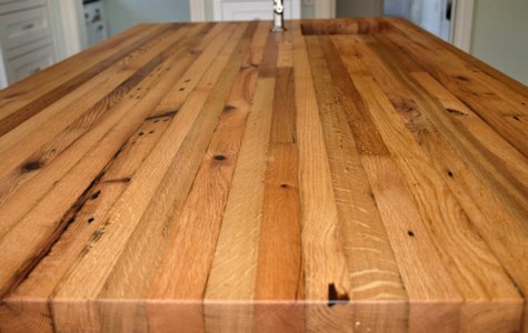 Face Grain Reclaimed White Oak Wood Countertop
