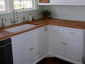 Reclaimed White Oak face grain custom wood countertop.