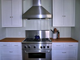 Reclaimed White Oak face grain custom wood countertop.