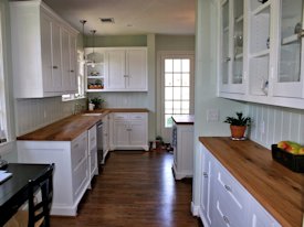 Reclaimed White Oak face grain custom wood countertop.