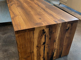 reclaimed-white-oak Wood Slab Floating Countertop