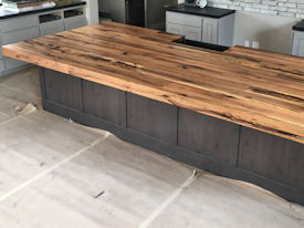 reclaimed-white-oak Wood Slab Floating Countertop