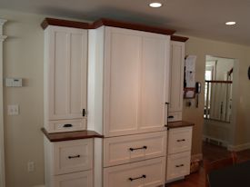 Red Oak edge grain custom wood countertop.