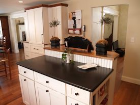 Red Oak edge grain custom wood countertop.