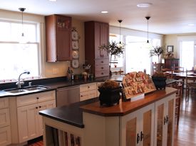 Red Oak edge grain custom wood countertop.