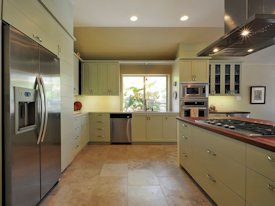 Santos Mahogany edge grain custom wood island top and countertop.