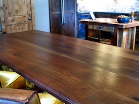 Slab Walnut face grain custom wood island top.