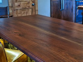 Slab Walnut face grain custom wood island top.