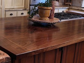 Slab Walnut face grain custom wood island top.