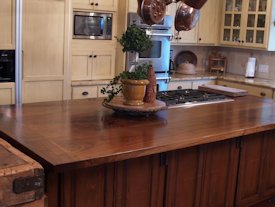 Slab Walnut face grain custom wood island top.