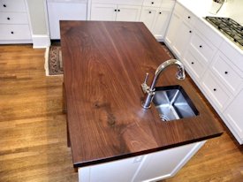 Slab Walnut face grain custom wood island top.