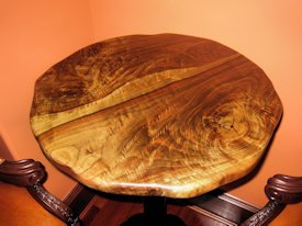 Slab Walnut face grain custom wood table top.