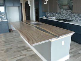 Slab Walnut Wood Slab Floating Countertop