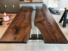 Slab Walnut Wood Slab Floating Countertop