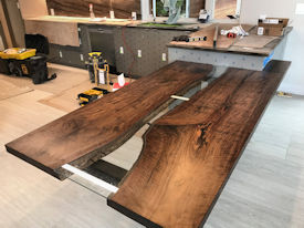 Slab Walnut Wood Slab Floating Countertop