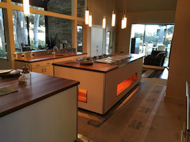 teak  Wood Slab Floating Countertop