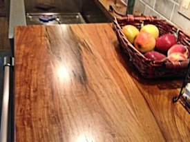 Tx Pecan face grain custom wood countertop.