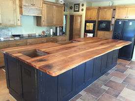 tx-pecan  Wood Slab Floating Countertop