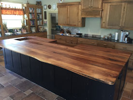 tx-pecan  Wood Slab Floating Countertop