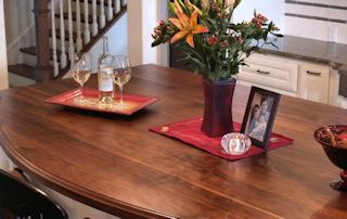 Waterlox Satin Finish - Shown on a Face Grain Walnut Island top Waterlox Satin Finish - Shown on a Face Grain Walnut Island top
