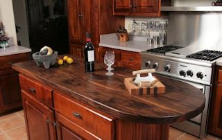 Tung Oil/Citrus Finish - Shown on a Face Grain Walnut Island top