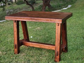 Walnut face grain reproduction wood vanity top and base.