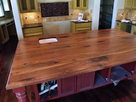 Walnut face grain island countertop