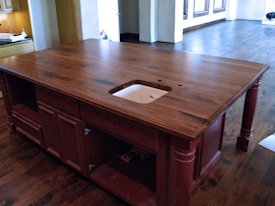 Walnut face grain island countertop