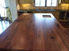 Walnut face grain island countertop